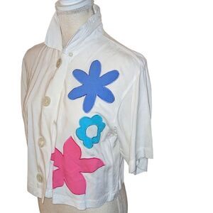 Max and‎ Diane vintage white cropped top size Medium